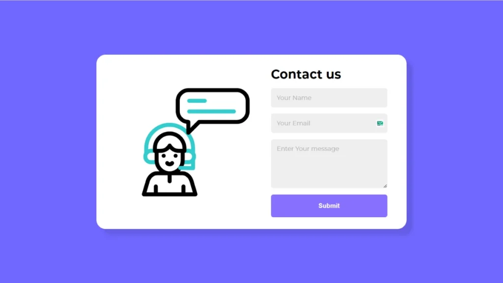 Output of Contact Form with HTML and CSS