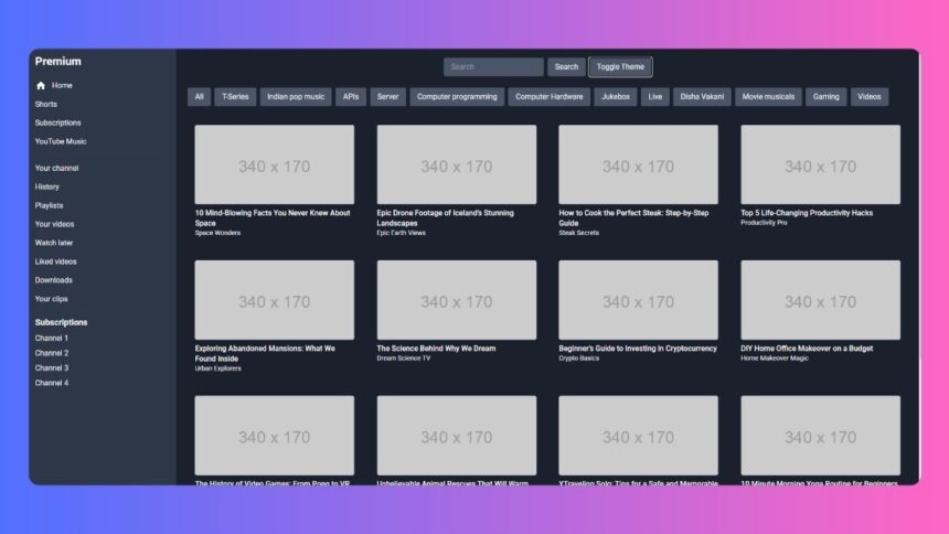 How To Build A YouTube Clone In HTML CSS And JavaScript